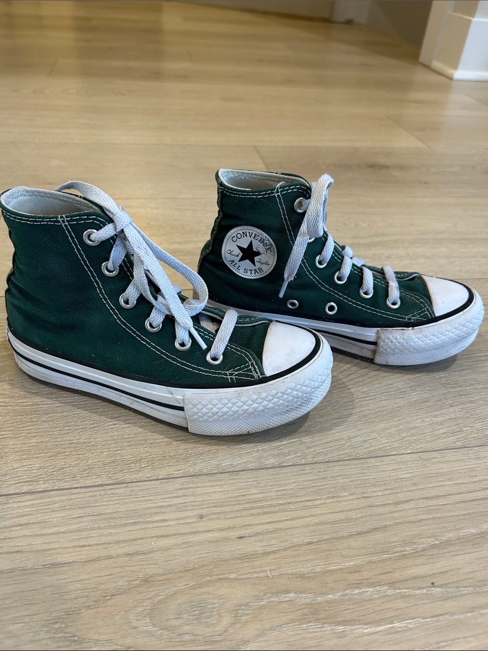 Converse Kids Green High Top Chuck Taylor Platforms